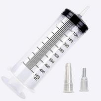 Ypač didelis 500 ml / 16,9 oz švirkštas su 1 metro / 39,3 colio vamzdeliu, vienkartinis hidropoiniam, kvepalų praplovimui, mėginiams paimti švirkštas Black syringe