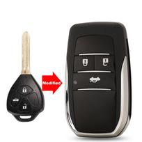jingyuqin Modifikuotas 2/3/4 mygtukų automobilio rakto korpusas Toyota Corolla Yaris Prado Tarago Camry RAV4 REIZ Crown Avalon Venza ube spalva