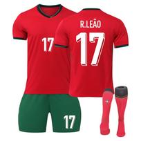 2425 Portugal Home Futbolo megztiniai šortai ir kojinės Naujo sezono šortai ir kojinės suaugusiems ir vaikams Dydžių rinkinys L