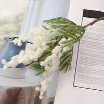 3vnt 38cm netikros akacijos dirbtinės gėlės geltonos mimozos purškiamos vyšnių vaisių šakelės netikros gėlės vestuvių vakarėliui namų stalo balkono dekoravimas balta
