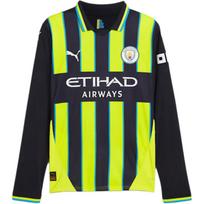 Puma Manchester City SS24 Replica Away Long Sleeve Soccer Jersey Men jersey Yellow 775087-02 S