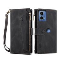 ESEBLE Retro matinio paviršiaus odinis telefono dėklas su RFID For Motorola Edge 50 Fusion juoda