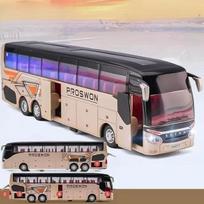 Naujas 1/32 lydinio vieno sluoksnio autobuso automobilio modelio žaislai, liejamo metalo modeliavimo metalo verslo autobuso transporto priemonės garso šviesa, traukiama atgal vaikams dovanų žaislas auksas