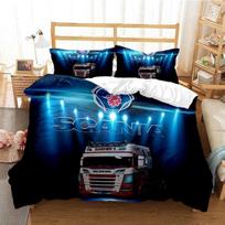 Scania Sunkvežimio Antklodės Užvalkalų Komplektas 3D Spaudinys Minkštas Antklodės Užvalkalas Mikropluošto Patalynės Komplektas Madingas Sunkvežimio Antklodės Užvalkalas Kambario Dekorui 2/3 vnt. Eu Twin 135x200cm