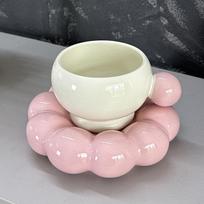 Creamy Glue Mug Marshmallow Coffee Cup Saucer Cute Girl Heart Home Drinking Water Cup Creative Ceramic Coffee Cup 250ML