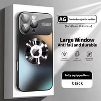 Naujas titano metalo prabangus matinis dėklas iPhone17 Air 16 15 14 Plus 13 12 11 Pro Max skirtas Magsafe stiklo lęšio kameros apsaugos dangtelis iPhone 16 Pro Max juoda