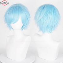 Anime 30cm Trumpas Tiesus Cosplay Perukas Juodas Baltas Žalias Rudas Violetinis Mėlynas Pilkas Raudonas Auksinis Vyras Moteris Karščiui Atsparus Sintetinis Plaukas