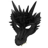 Unisex suaugusiems skirta 3D drakono kaukė karnavalinio vakarėlio siaubo veidą puošia Cosplay puošni suknelės rekvizitai Helovinui One Size juoda