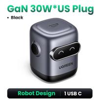 UGREEN 30W ir 65W Gallio Nitrido Įkrovikliai Roboto Tipas C Greito Įkrovimo Galvutė Tinka Apple Telefonams ir Nešiojamiems Kompiuteriams pilka