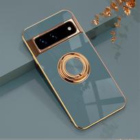 Google Pixel 7/7 Pro Electroplated Silicone Case with Magnetic Ring Buckle Pixel 7 Pro pilka spalva