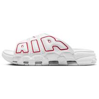 Nike Air More Uptempo Slide Baltos ir universiteto raudonos spalvos Unisex sportbačiai FD9883-100 36
