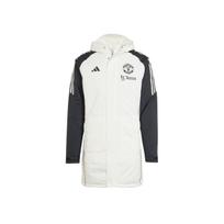 Adidas Manchester United Sportinio Gyvenimo Būdo Serijos Treniruočių Laisvalaikio Vėjui Atspari Šilta Su Gobtuvu Medvilninė Striukė Unisex Striukė Balta JE3724 M