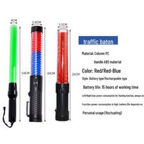 LED eismo lazda įspėjamoji lazda, rankinė mirksinti šviečianti lazda, naktinis saugos ženklas 54CM Baton (Battery, Red)