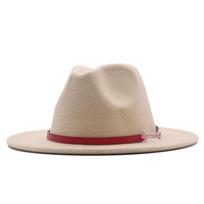Moteriška vilnonė fedora skrybėlė su plokščiu kraštu - Rudens/žiemos aksesuaras, vienspalvė juoda, džiazo stiliaus Adult (56-58cm)