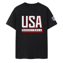 JAV Krepšinio Marškinėliai Nacionalinės Komandos Marškinėliai Sportiniai Vyriški Drabužiai trumpomis rankovėmis apvalia kaklo iškirpte Spausdinimas Puloveris T-shirt 50402 S