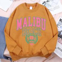 Malibu Paplūdimys JAV 73 Hoody Vyrams Moterims Laisvas Džemperis Kūrybiškumas Apvalus Kaklas Hoodies Gatvės Mada Oversize Hoody Porai Sportinė apranga S chaki