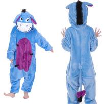 Flaneliniai Gyvūnų Pižama Vaikams Cosplay Mielas Vienas Gabalas Pižama Šventė Namų Laisvalaikio Drabužiai Donkey,130cm gray