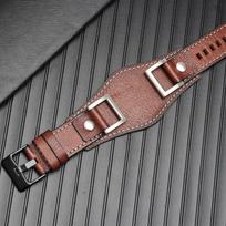 Fossil JR1157 Laikrodžio apyrankė Natūrali oda 24mm Vyriška laikrodžio apyrankė Aukštos kokybės Vintažinė apyrankė Retro stiliaus Ruda Juoda 24mm