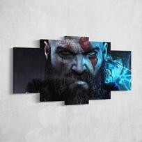 Gamer 5vnt Kratos God Of War Figūra Žaidimas Sienos Menas Moduliniai Plakatai Drobės Paveikslėliai HD paveikslai Namų dekoras Svetainės apdaila 20x35cm*2  20x45cm*2  20x55cm*1
