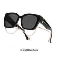 Unisex Didelio Rėmo Prisegami Poliarizuoti Saulės Akiniai: Apsauga nuo UV spindulių, tinka dėvėti ant receptinių akinių. Polarized Lens