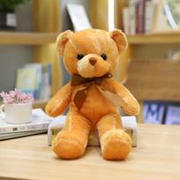 Colorful teddy bear plush toy grab machine doll doll cute ribbon bear children's doll company event gift 30cm šviesiai ruda spalva