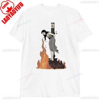 Raganos apšvietimas cigaretės degant ant laužo T-shirt Asmenybė Požiūris Marškinėliai Vyrai Moterys Unisex Vasaros Laisvalaikio T-shirt 4XL