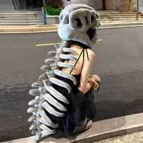 Vaikiška pliušinė dinozauro fosilijos kepurė - Luhan stiliaus juokinga dovana 90cm (0.55kg)