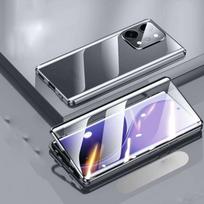 Magnetinis dėklas OPPO Find X9 X8 X7 X6 Pro su Metaliniu Rėmeliu, Dvipusis Grūdintas Stiklas, Pilna Kameros Apsauga, Telefono Bamperiai for Find X7 juoda