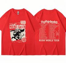 Roko grupės Måneskin Rush Pasaulinis turas 2023 T-shirt Vyrams Moterims Vintage Hip Hop Oversized Laisvalaikio Grynos Medvilnės Laisvalaikio T-shirt Streetwear S