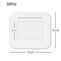 30 vnt. 10x10cm/15cm/20cm/25cm Medicininis sterilus žaizdos tvarstis Kvėpuojantis lipnus didelio dydžio pleistrai Tvarstis Žaizdos priežiūros lipdukas 6cm×7cm white