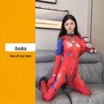 Moteriškas Helovino voro kombinezonas Cosplay – Raudonas, Mėlynas, Juodas EVA kombinezonas, įkvėptas Rei Ayanami & Asuka M