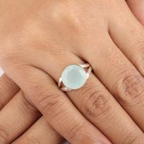 Originalus Aqua Chalcedono Brangakmenis 925 Sterlinginio Sidabro Papuošalas Rankų Darbo Sužadėtuvių Žiedas Pareiškiantis Moteriškas Žiedas RR-83-21 4