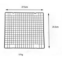 Torto aušinimo grotelės Grynas metalas Sausainių lėkštė Padėklas Juodas 27.5x25.5cm