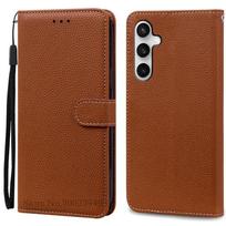 S25FE S 25 FE S25 FE dėklas Samsung Galaxy S25 FE dėklui Piniginė Odinis atverčiamas dėklas Samsung S25 FE 5G dėklui Coque Fundas Etui For Samsung S25 FE ruda