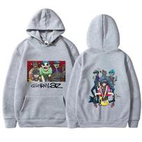 Unisex Vintažiniai Y2K Drabužiai Muzikos Grupė Gorillaz PUNK ROCK Vyriškas mados spausdintas gobtuvas džemperis Harajuku vyriškas gobtuvas drabužiai XL