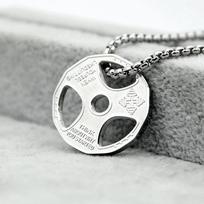 Men's Stainless Steel Fitness Dumbbell Necklace With Weight Plate Barbell Refining Pendant Fitness Necklace Men's Weightlifting Accessories sidabras