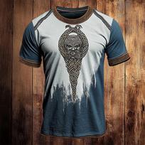 Vintažiniai vyriški trumpomis rankovėmis marškinėliai Etninis raštas Laisvalaikio apvalia kaklo iškirpte marškinėliai Viršus Hip-Hop gatvės stilius Lauke Dydis plius T-shirt viršus Moteriški drabužiai XXS
