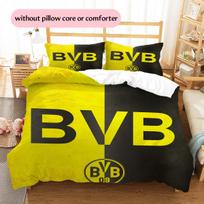 Borussia Dortmund komandos rašto patalynė Namų dekoracija Gimtadienio dovana (1 * užvalkalas antklodei + 2 * užvalkalai pagalvėms, be užpildo) 135x200cm