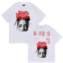 Raperės Nina Chuba Arenos Turo Marškinėliai Vyriški Moteriški Oversized Y2k Trumpomis Rankovėmis Vintažiniai Hip Hop Trumpomis Rankovėmis T-shirt Grynos Medvilnės Streetwear Marškinėlis 4XL