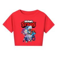 4093 Mergaičių Brawl Stars Spausdinimo Trumpomis Rankovėmis Trumpas Marškinėlis 110cm tamsiai mėlyna spalva
