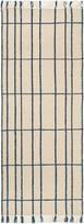 Ferm Living Kilimas Sen languotas, 80 x 200 cm, smėlio ir tamsiai mėlynos spalvos