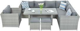 Lauko baldų komplektas Moniz Dining PLUS, Stone Grey