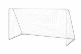 Futbolo vartai FB01, plienas, PE, baltos spalvos, 183x122x60 cm.