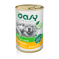 Oasy Adult Medium & Large Pork vieno baltymo konservai su kiauliena šunims, 400 g