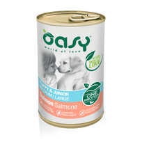 Oasy Puppy Medium & Large Salmon vieno baltymo konservai su lašiša šuniukams, 400 g