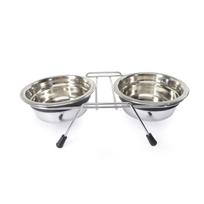 Camon metaliniai dubenėliai su stovu šunims, 2 x 1600 ml