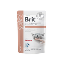 Brit GF Veterinary Diets Renal konservai su lašiša katėms, 85 g