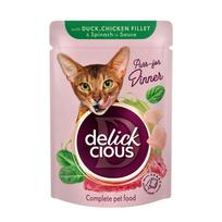 Delickcious konservai su antiena, vištienos filė ir špinatais katėms, 85 g