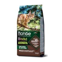 Monge BWild Grain Free Large Breeds sausas pašaras su buivoliena katėms, 1.5 kg