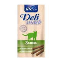 Life Cat lazdelės skanėstai su kalakutiena ir triušiena katėms, 3 vnt (15 g)